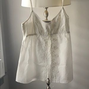 Lucky brand white lace tank top SZ S